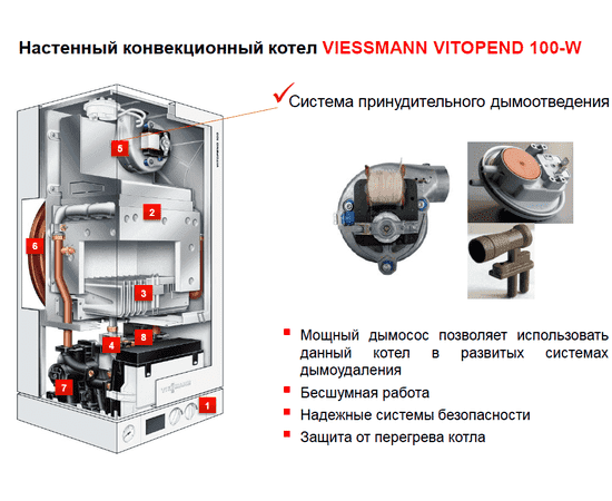 Газовый котел VIESSMANN VITOPEND 100-W A1JB 24 кВт  двух-контурный, Мощность: 24, Тип ГВС: Двухконтурный, фото , изображение 6